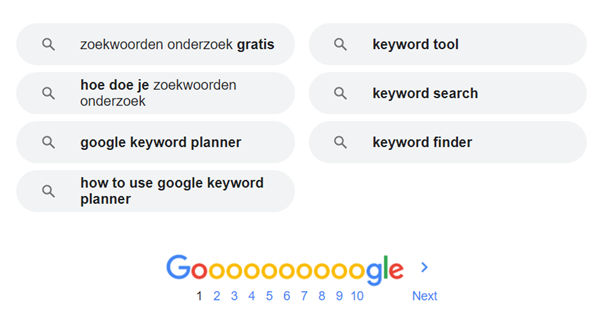 Google suggesties