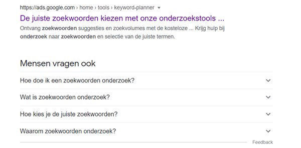 Google mensen vragen ook